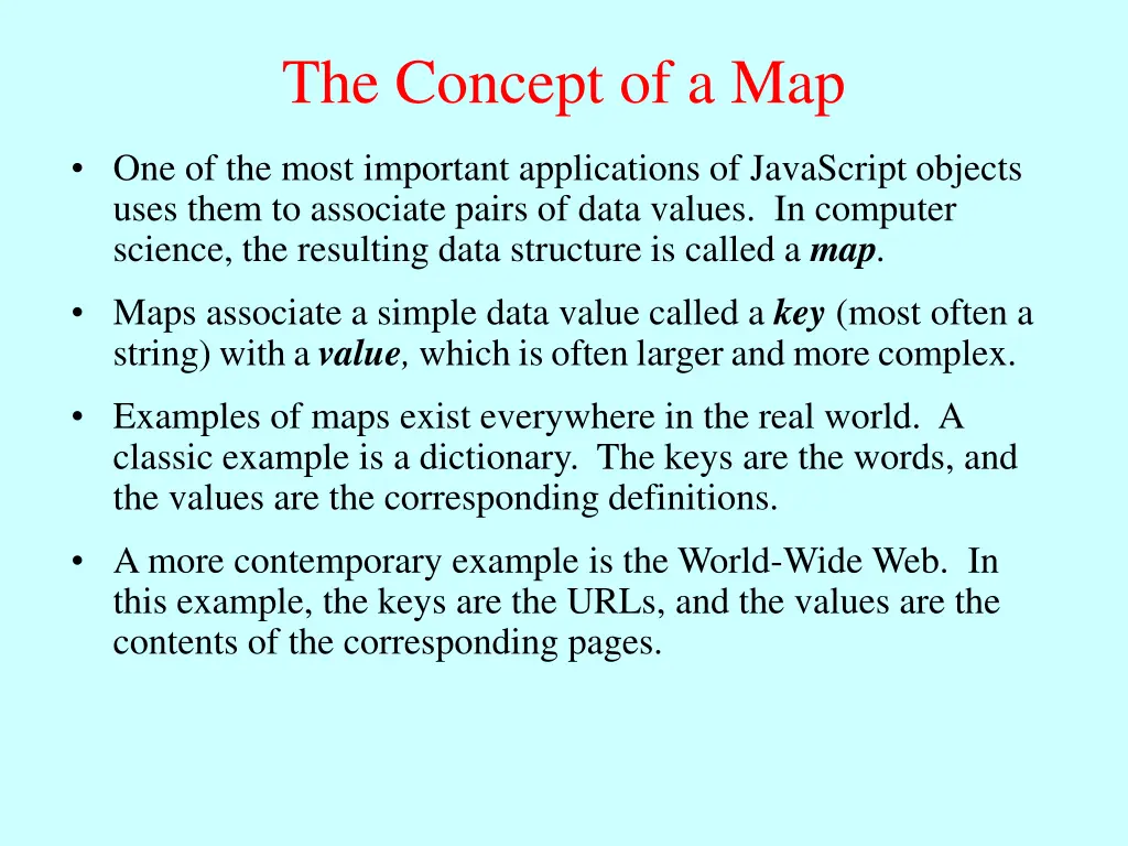 the concept of a map
