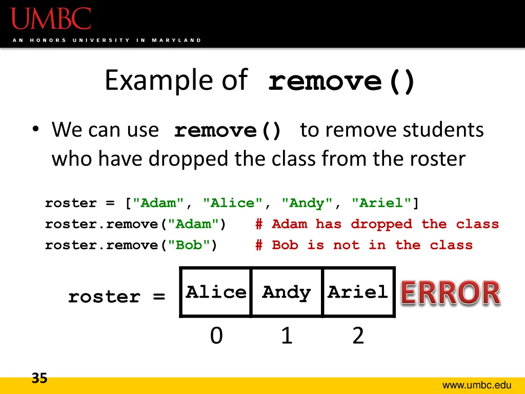 example of remove 3