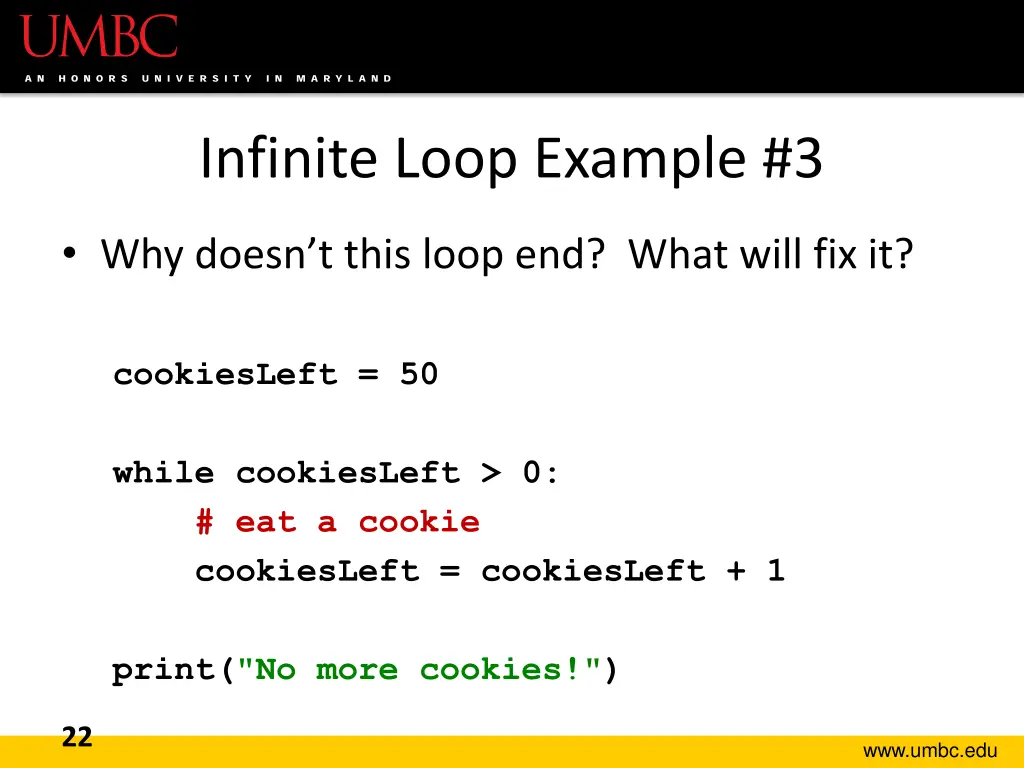 infinite loop example 3