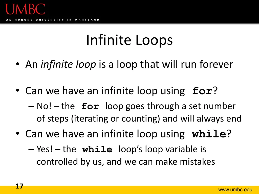infinite loops