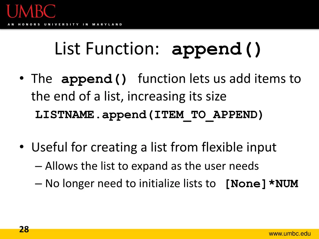 list function append