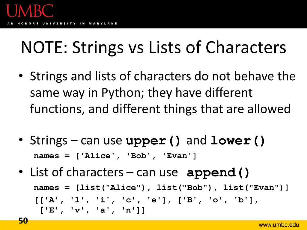 note strings vs lists of characters