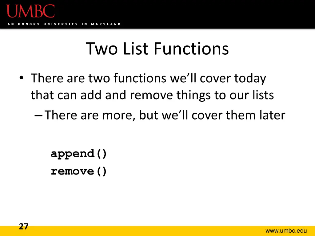 two list functions