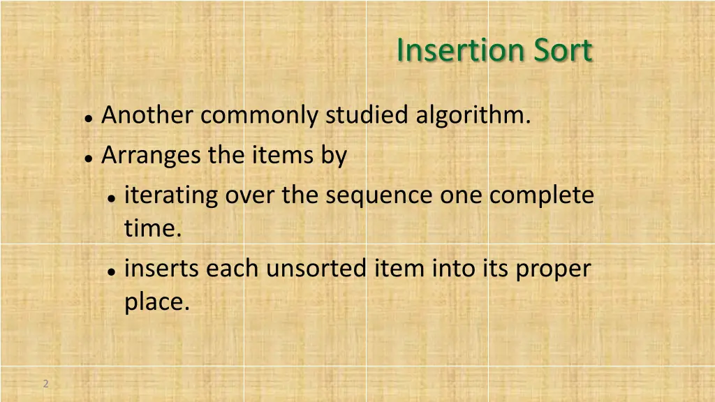 insertion sort