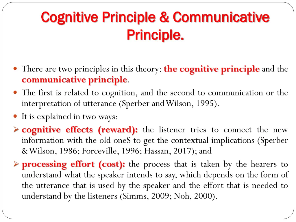 cognitive principle communicative cognitive