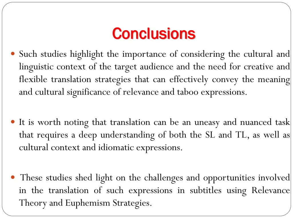 conclusions conclusions