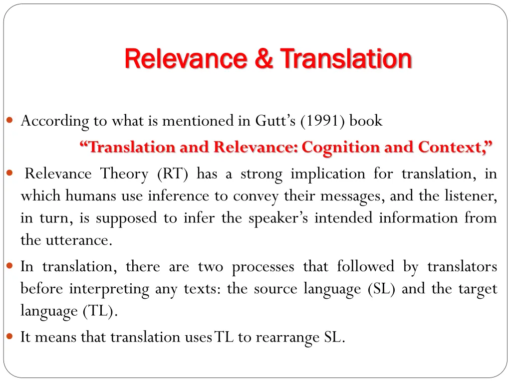relevance translation relevance translation