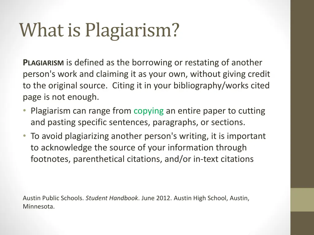 what is plagiarism