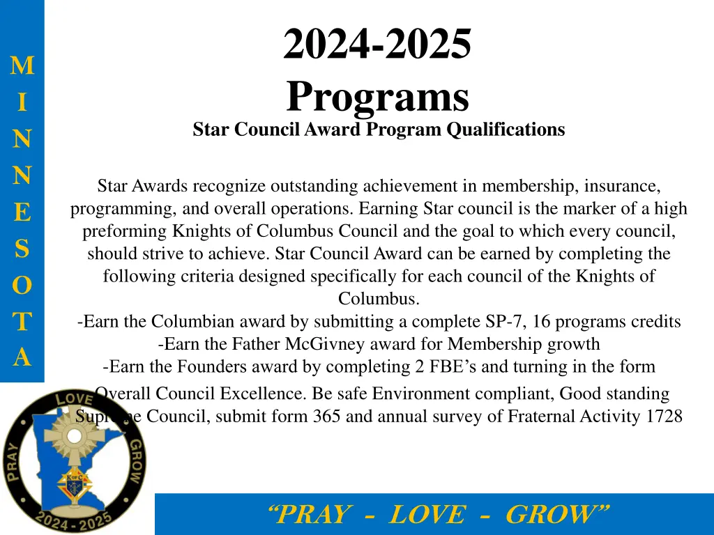 2024 2025 programs star council award program