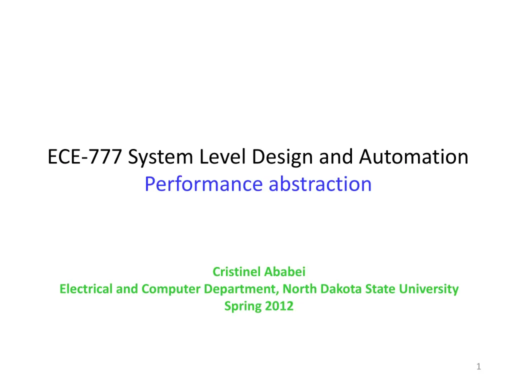 ece 777 system level design and automation