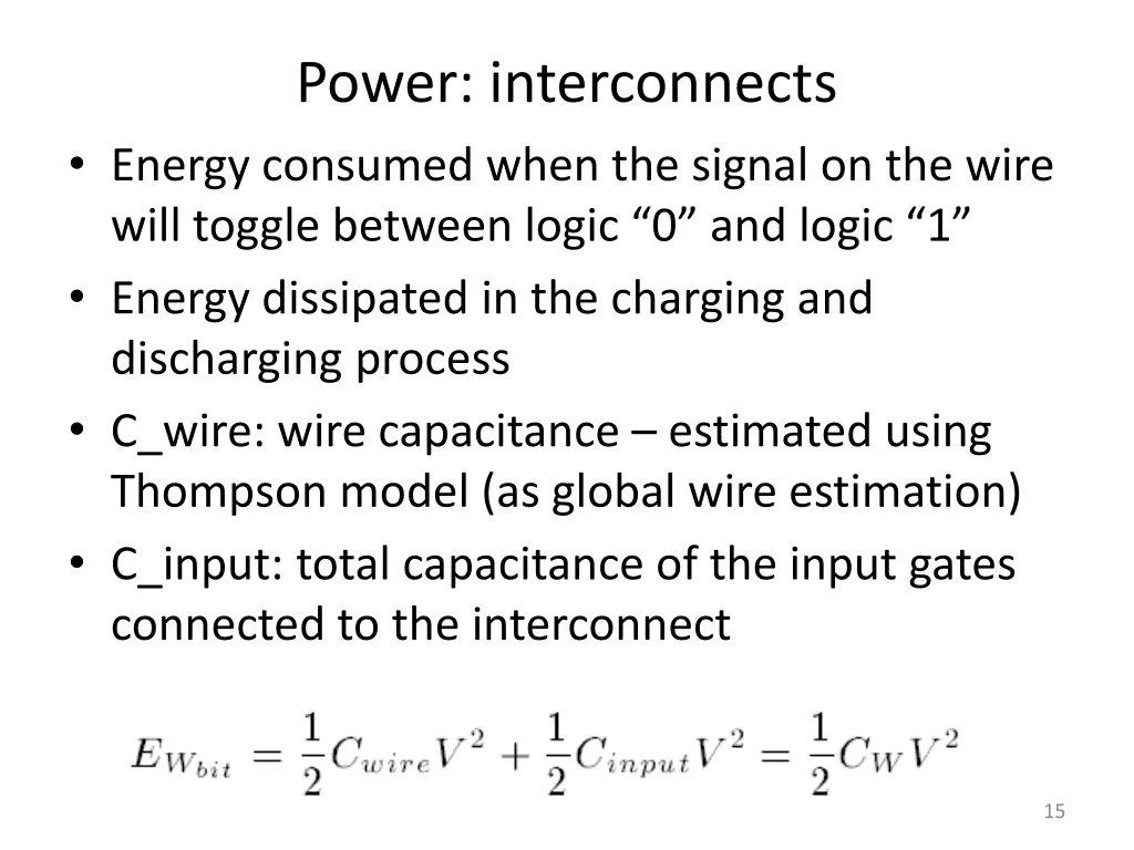 power interconnects energy consumed when