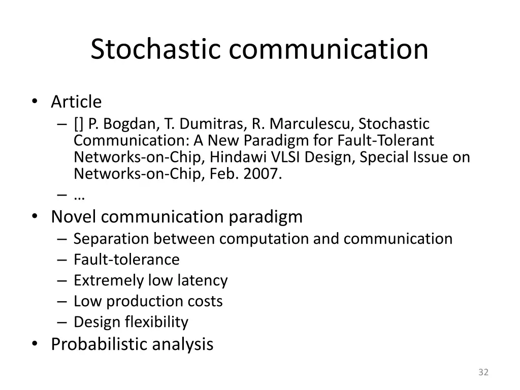 stochastic communication