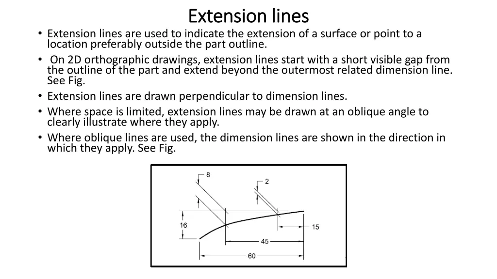 extension lines extension lines