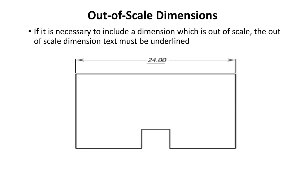 out of scale dimensions if it is necessary