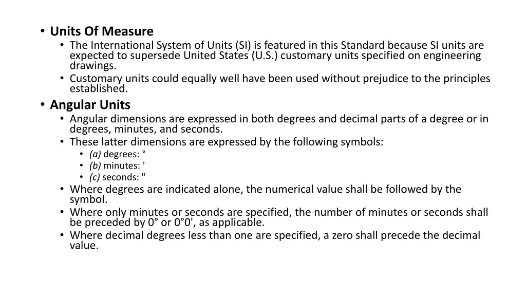 units of measure the international system