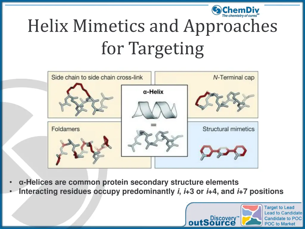 helix mimetics and approaches for targeting