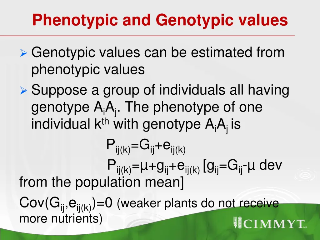 phenotypic and genotypic values