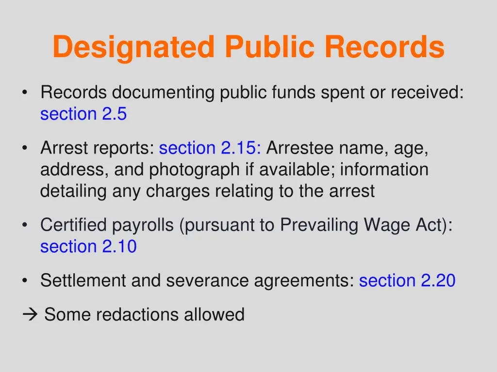 designated public records