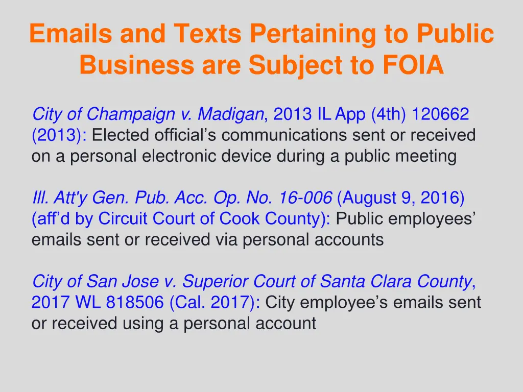 emails and texts pertaining to public business