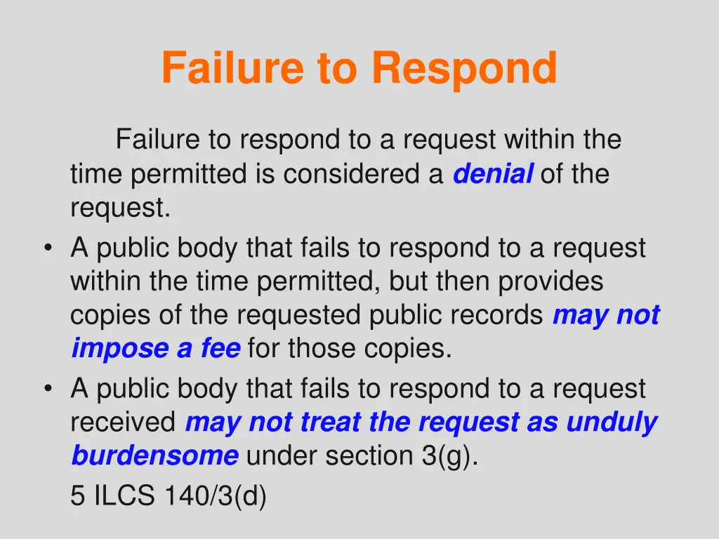 failure to respond