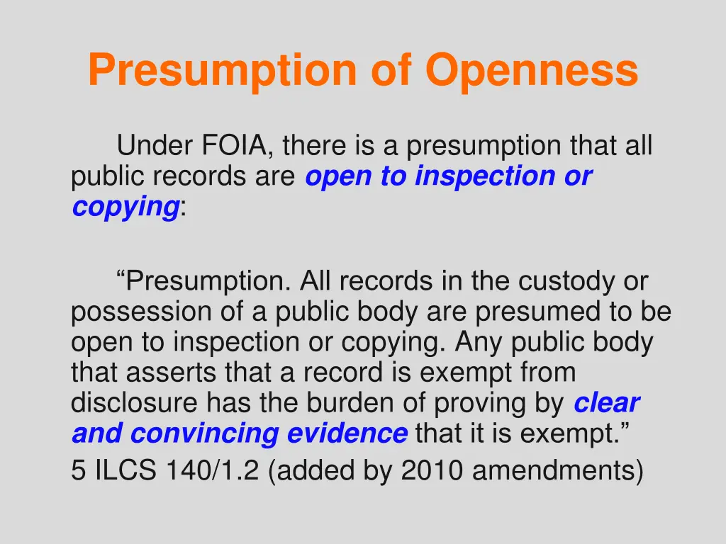 presumption of openness