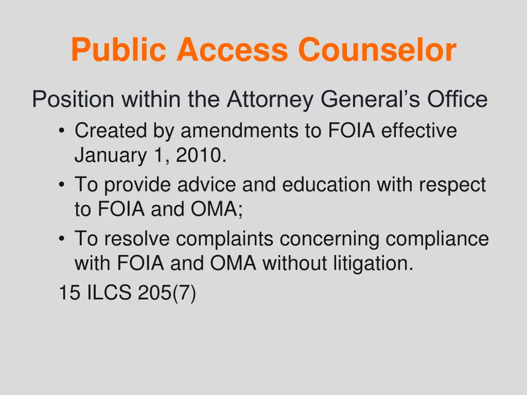 public access counselor
