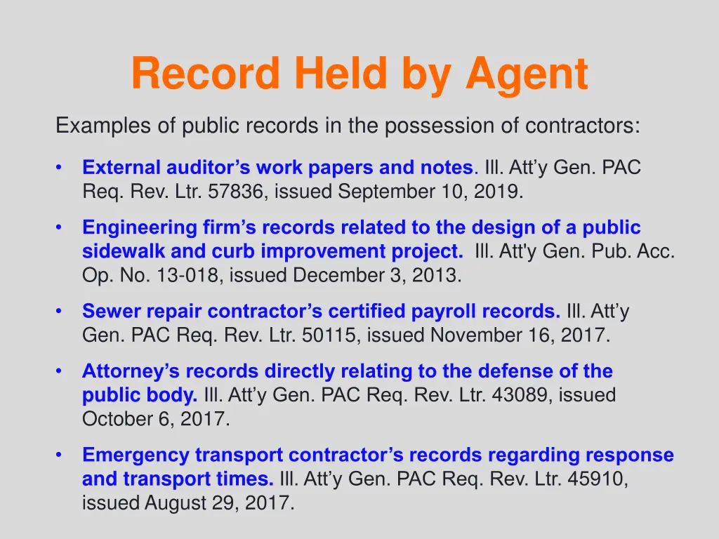 record held by agent 1