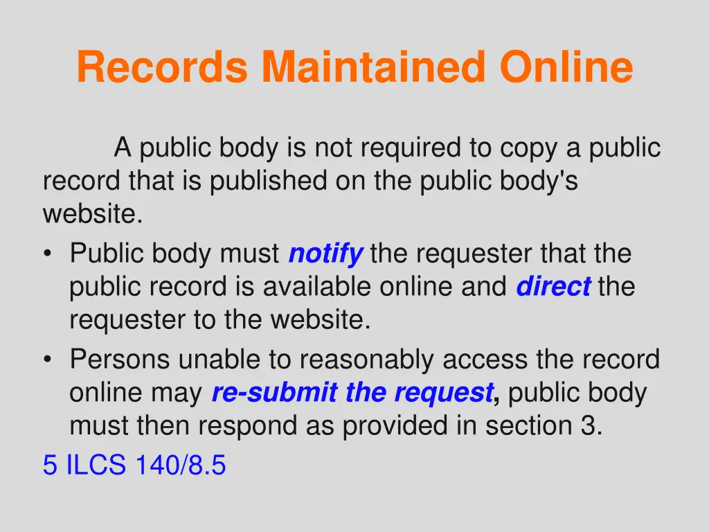 records maintained online