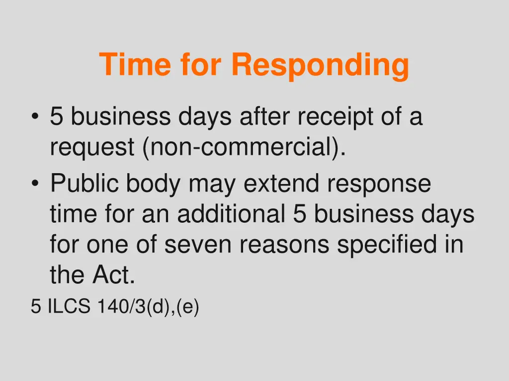 time for responding