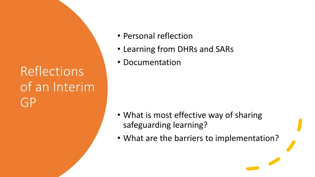 personal reflection learning from dhrs and sars