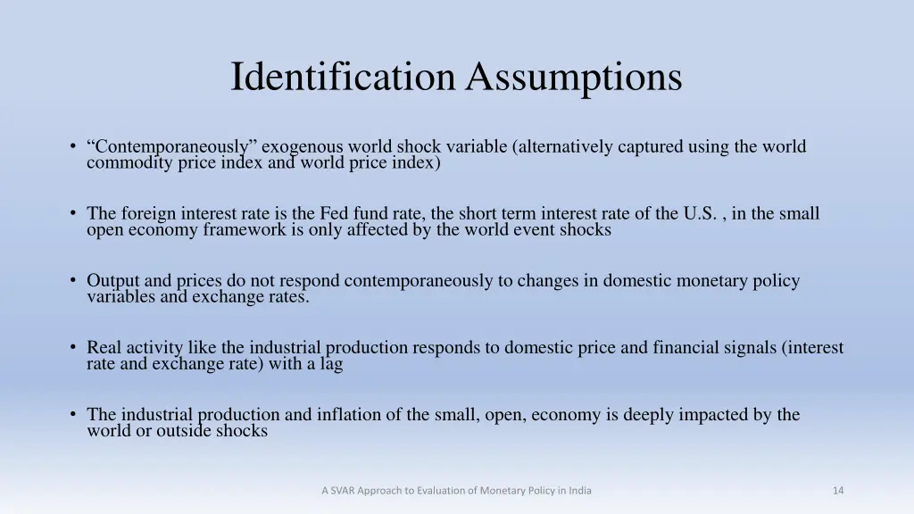 identification assumptions 1