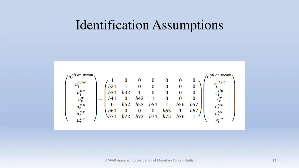identification assumptions