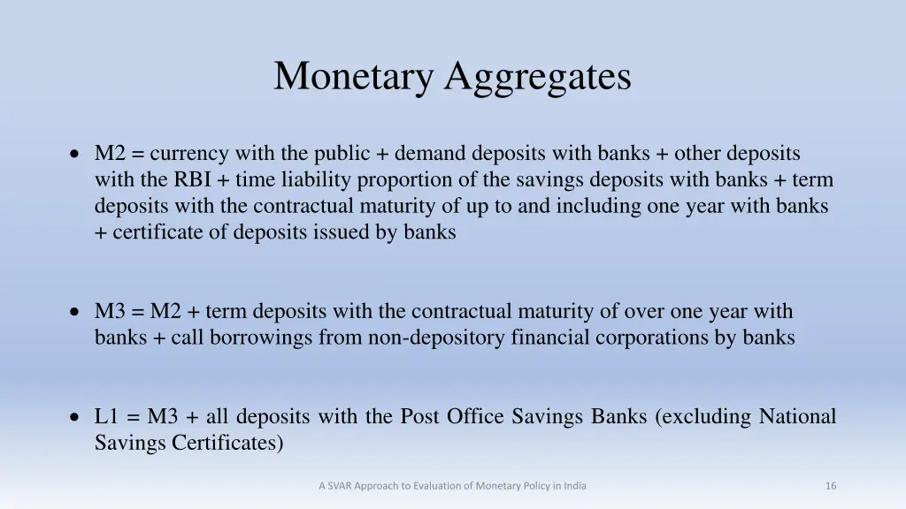 monetary aggregates