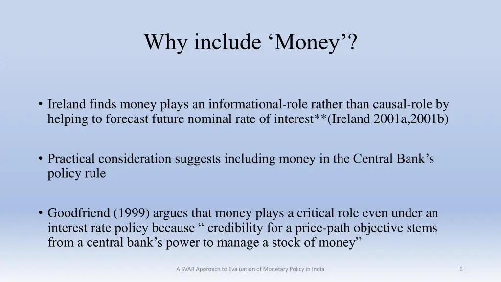 why include money