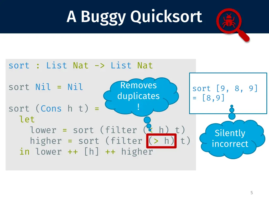 a buggy quicksort