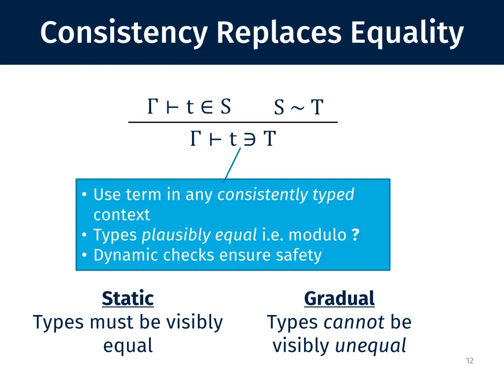 consistency replaces equality
