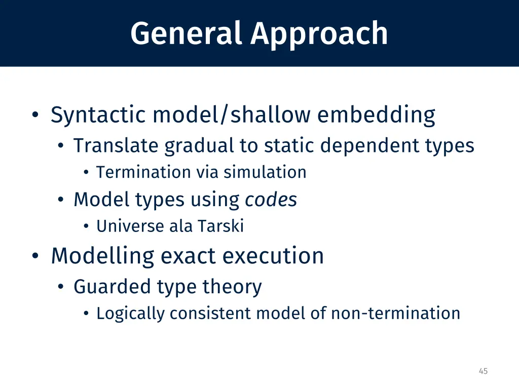 general approach