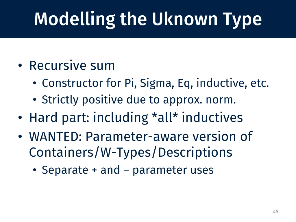 modelling the uknown type