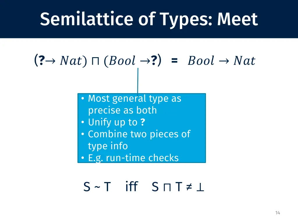 semilattice of types meet