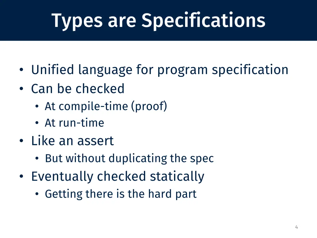 types are specifications