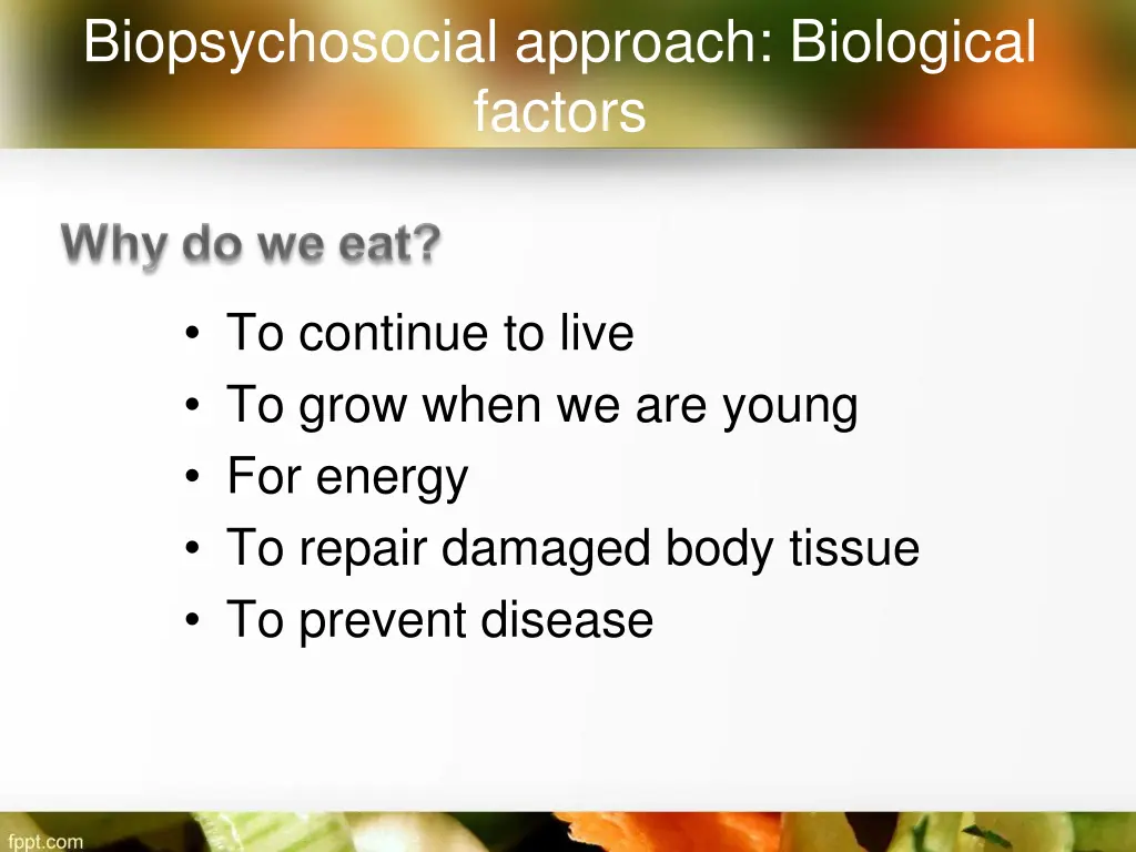 biopsychosocial approach biological factors