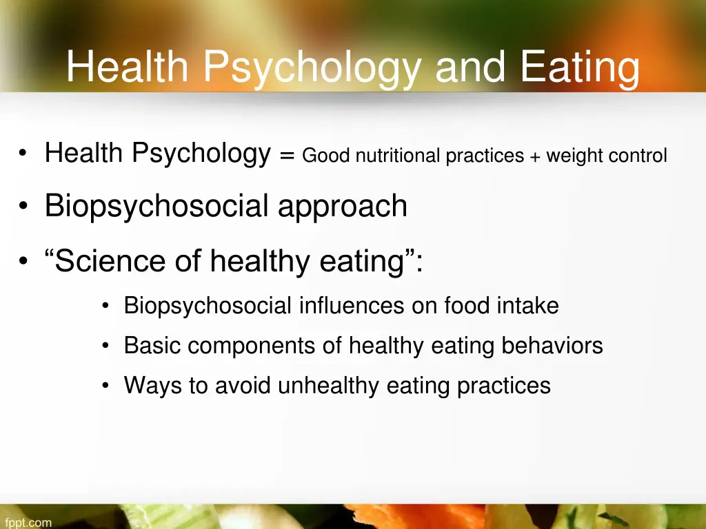 health psychology and eating