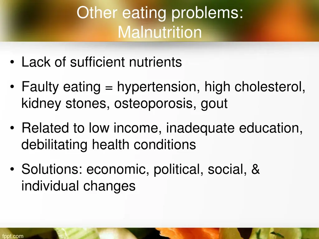 other eating problems malnutrition