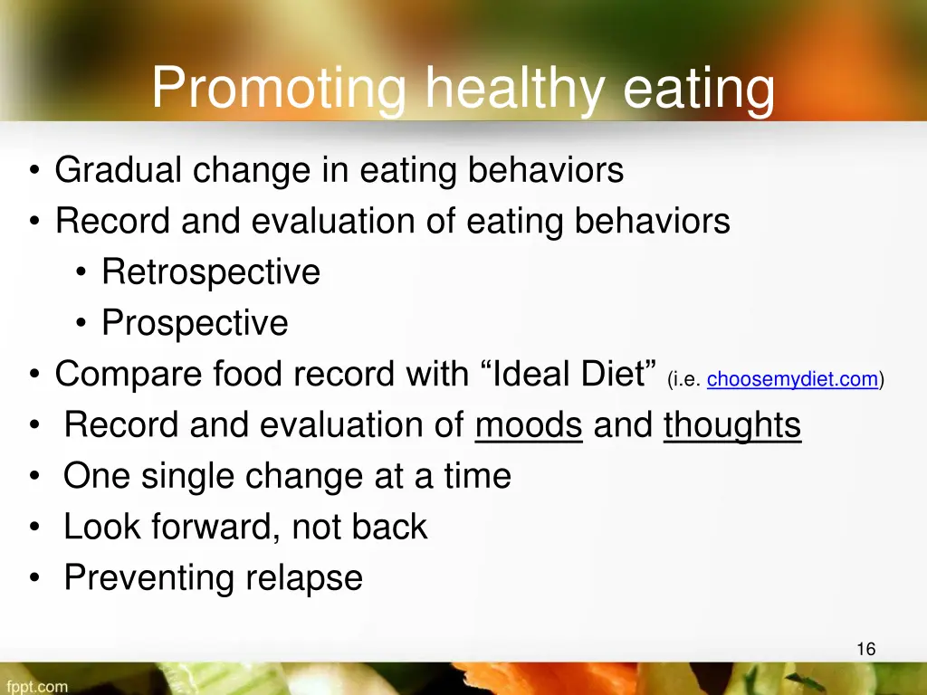 promoting healthy eating