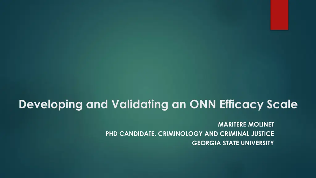 developing and validating an onn efficacy scale