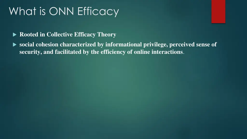 what is onn efficacy