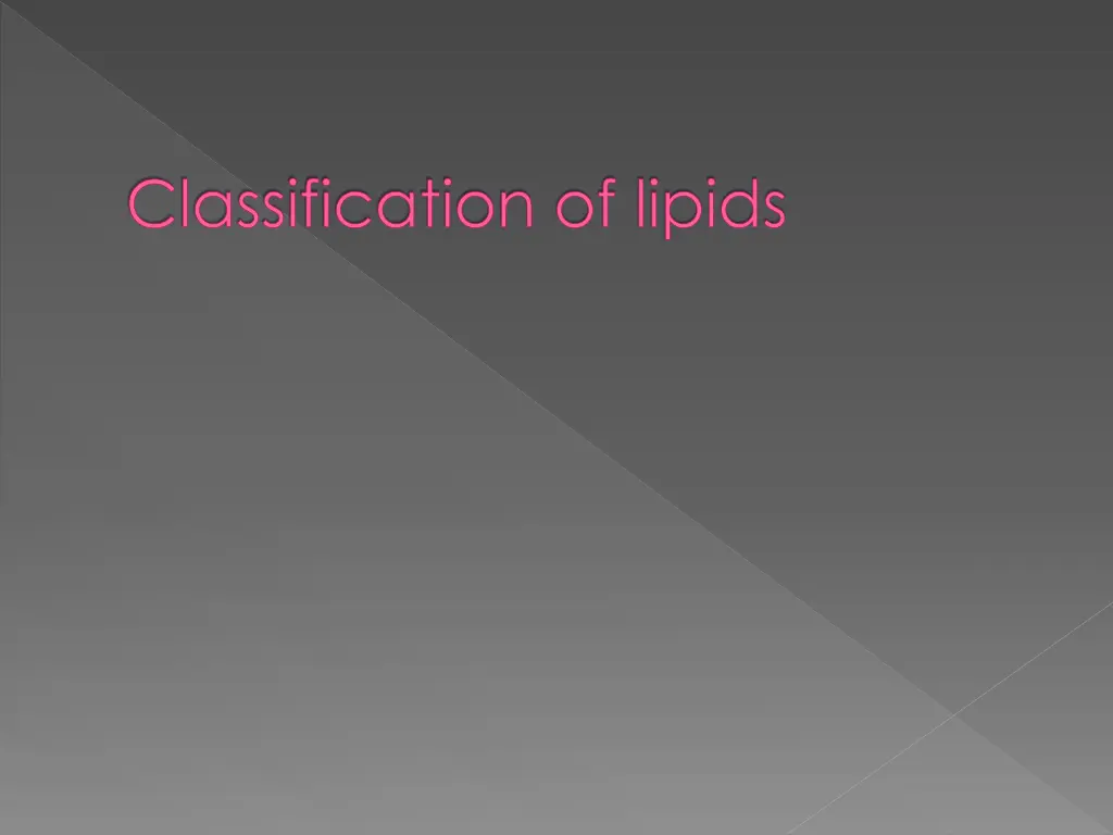 classification of lipids