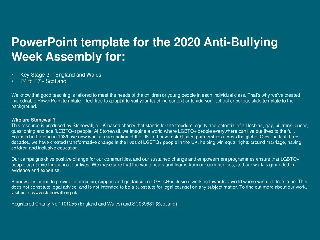 powerpoint template for the 2020 anti bullying