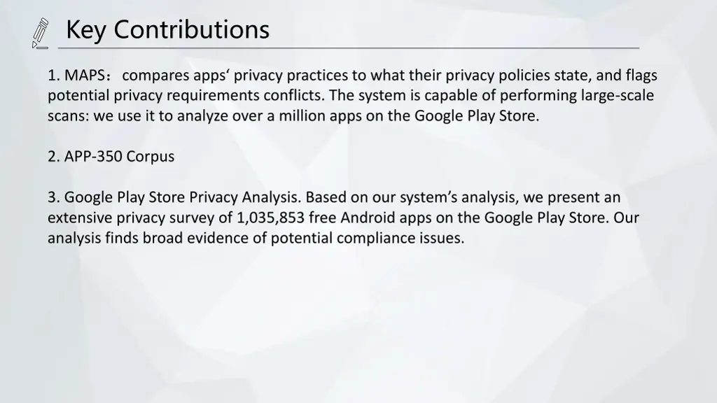 key contributions