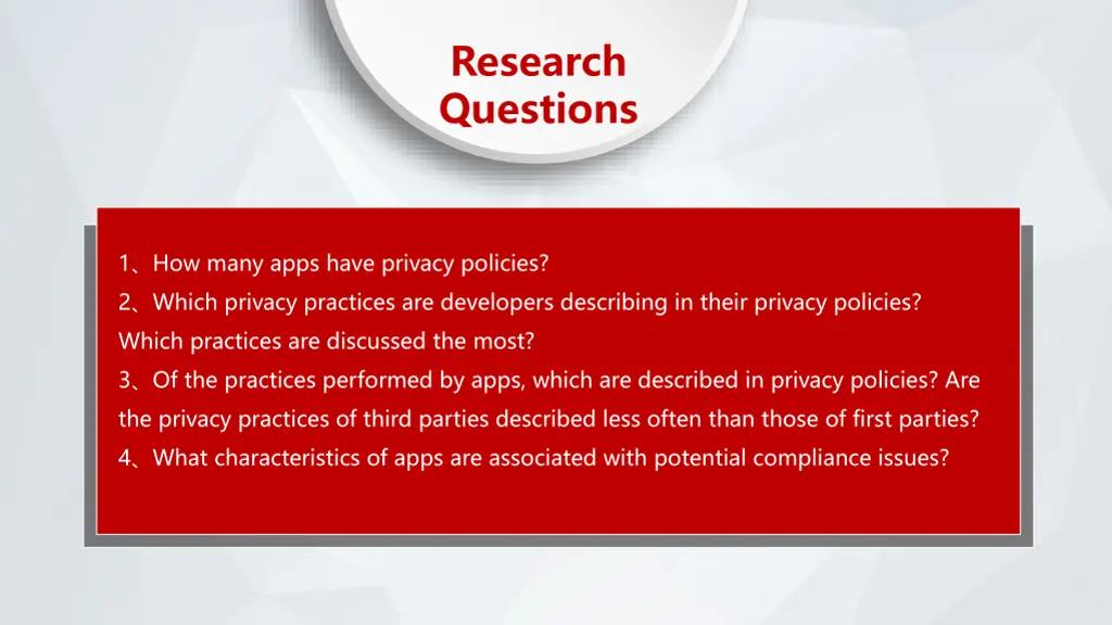 research questions